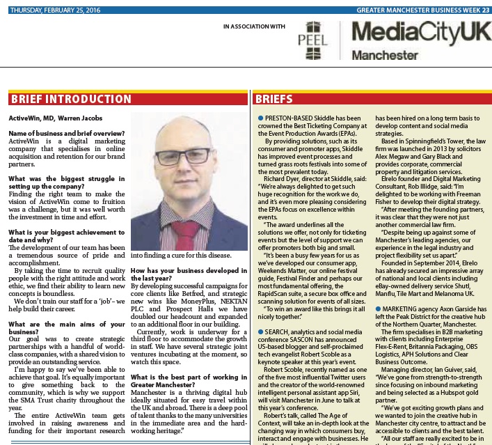 Greater Manchester Business Week - A Brief Introduction
