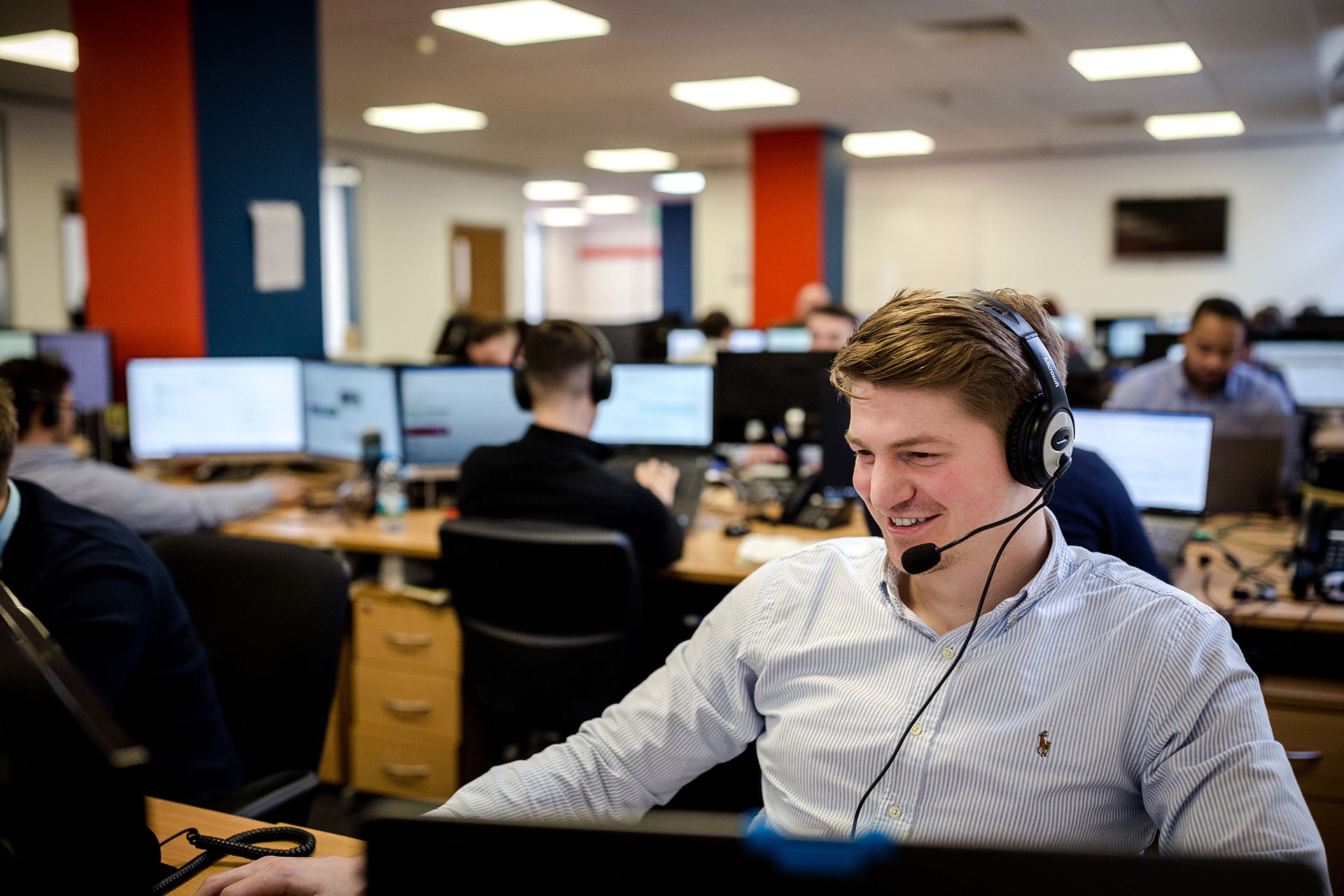 an image of a staff member on a call who works for active win a ppc agency in manchester